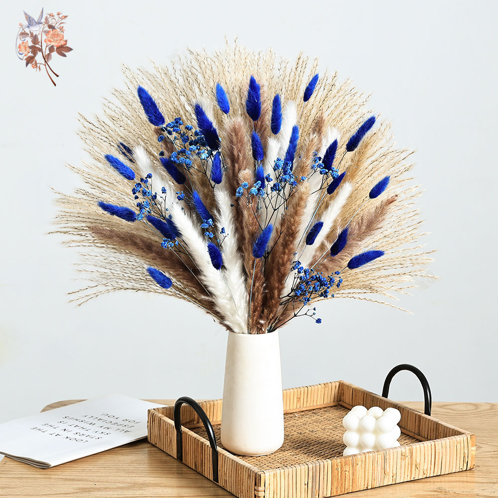 Baby Nursery Ornaments - 70 Stem Blue Fluffly Rabbit Tail