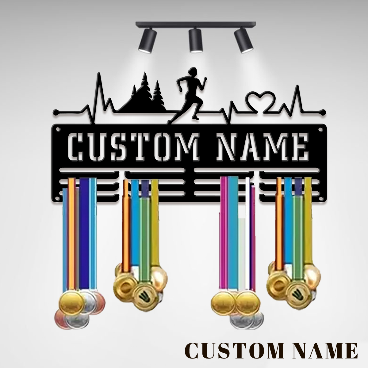 Baby Nursery Ornaments - Custom Marathon Sports Metal Medal Display