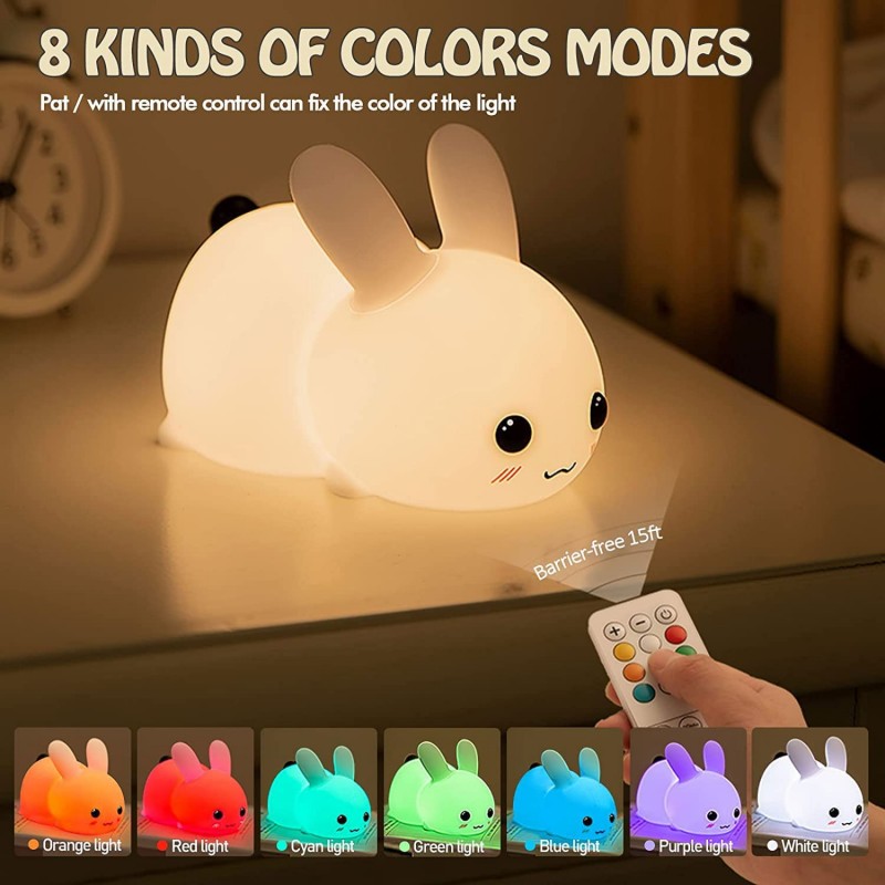 Baby Nursery Light - LED Rabbit Night Light Remote Control
