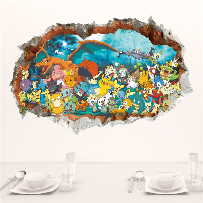 Wall Decal Nursery - Cartoon Pokémon Pikachu Wall Sticker For