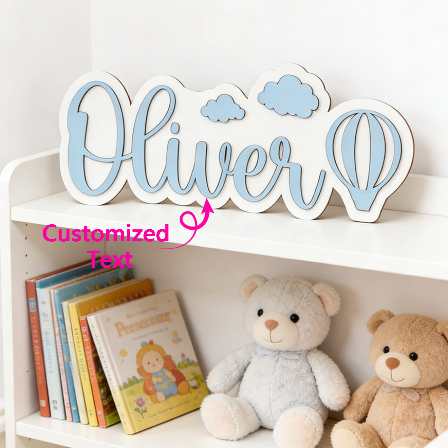 Baby Nursery Ornaments - Personalized Hot Air Balloon & Cloud