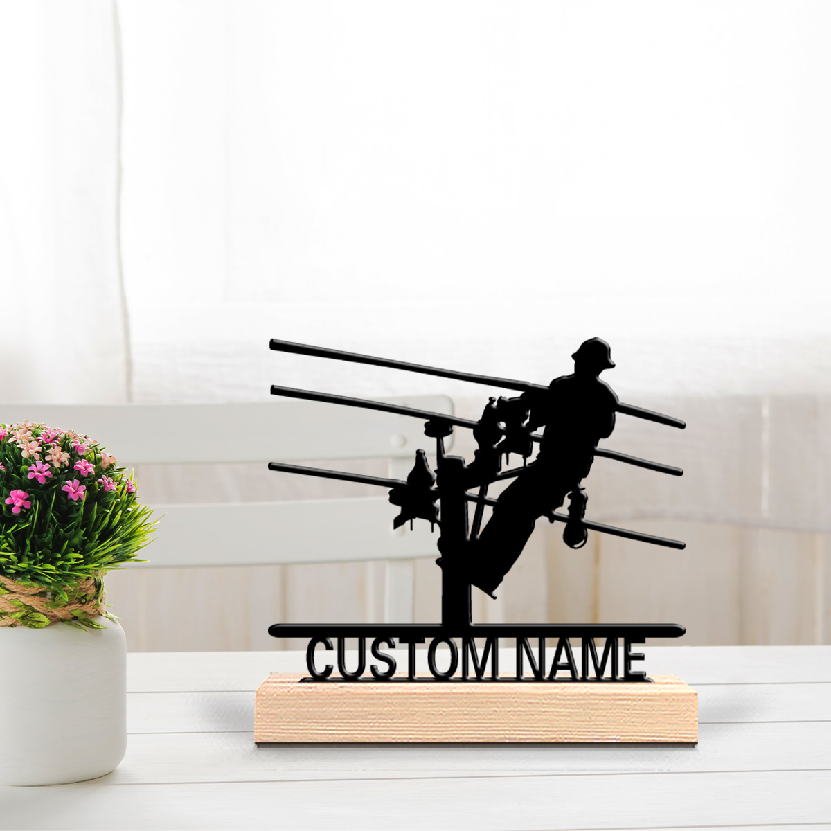 Baby Nursery Ornaments - 1pc Stylish Personalized Custom Electrician Metal