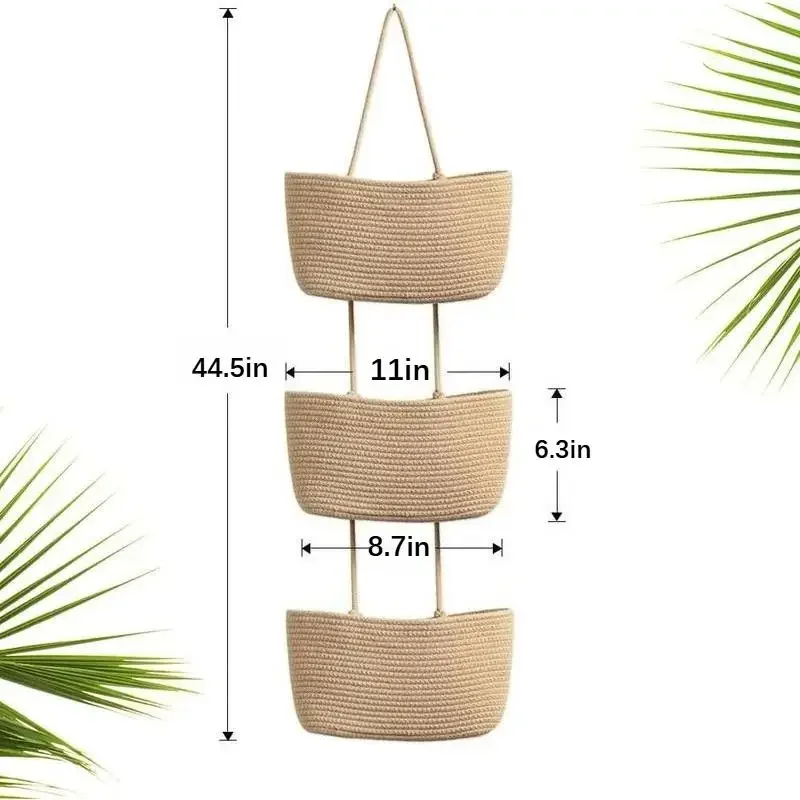 3-Tier Woven Cotton Hanging St - Baby Nursery Hooks recension och pris