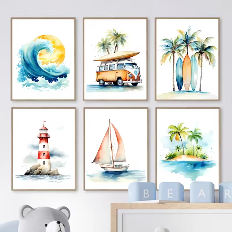 Surf Ocean Themed Nursery Beac - Baby Nursery Mirror recension och pris