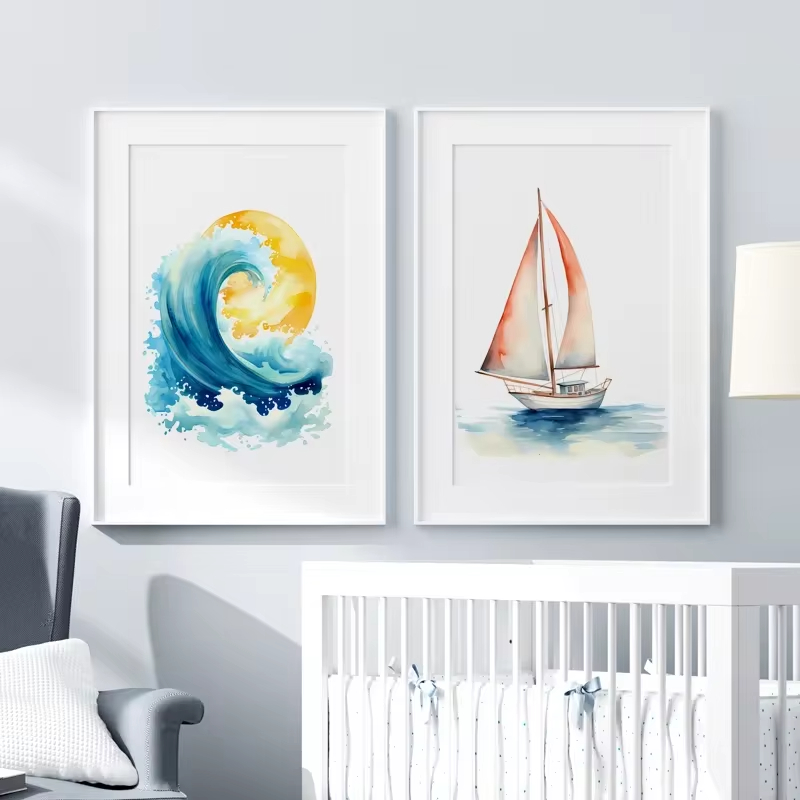 Surf Ocean Themed Nursery Beac - Baby Nursery Mirror recension och pris