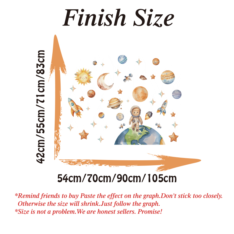 Large Space & Galaxy Rocket As - Baby Nursery Decals recension och pris
