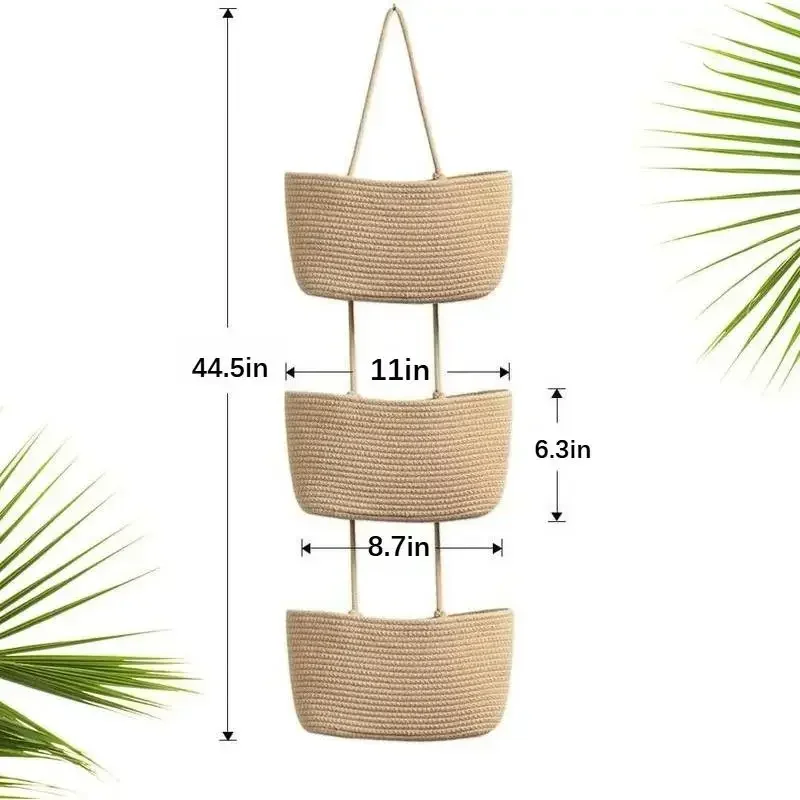 3-Tier Woven Cotton Hanging St - Baby Nursery Hooks recension och pris