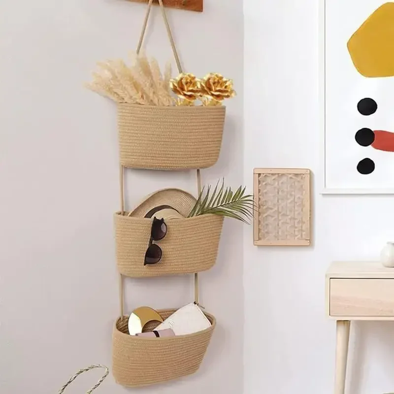 3-Tier Woven Cotton Hanging St - Baby Nursery Hooks recension och pris