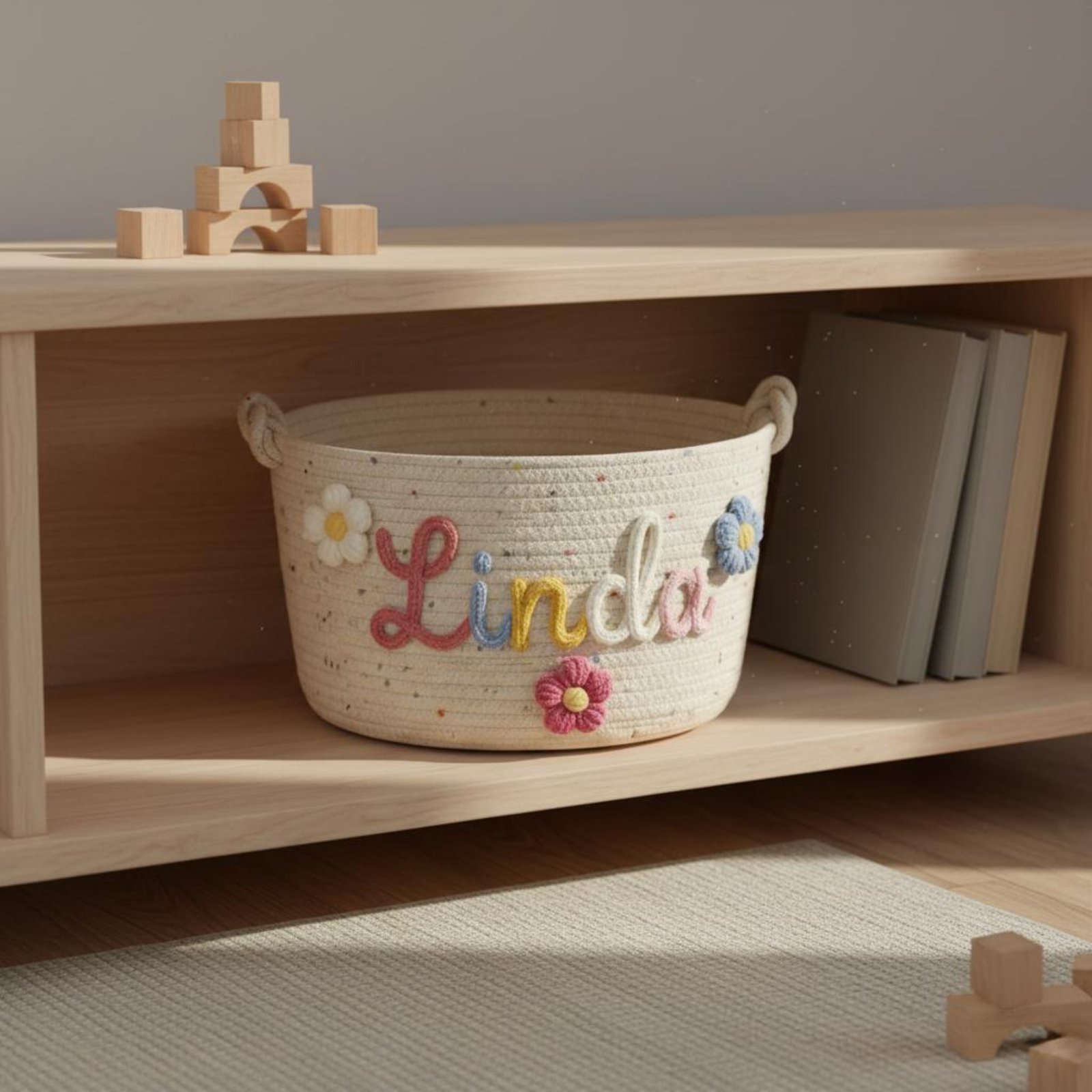 Embroidered Name Nursery Conta - Baby Nursery Basket recension och pris