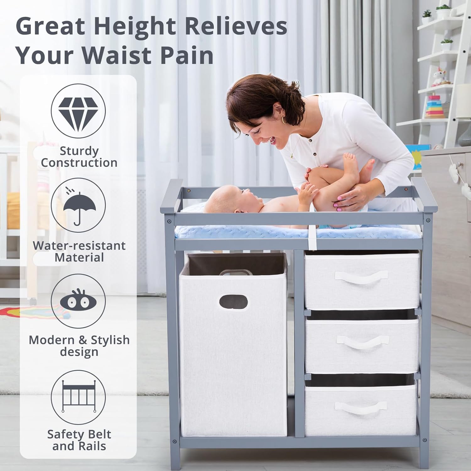 Baby Changing Table with Chang - Baby Nursery Unit recension och pris