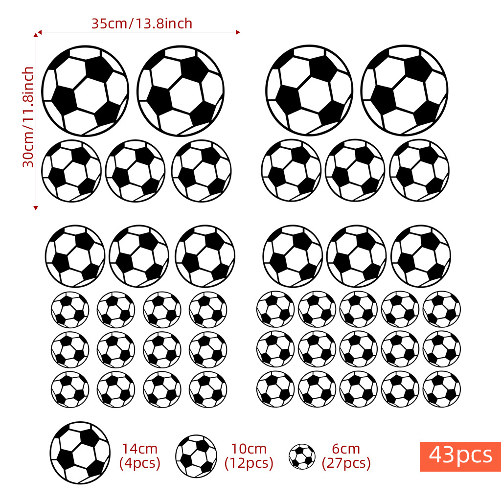 43Pcs Football Wall Stickers F - Baby Nursery Decals recension och pris