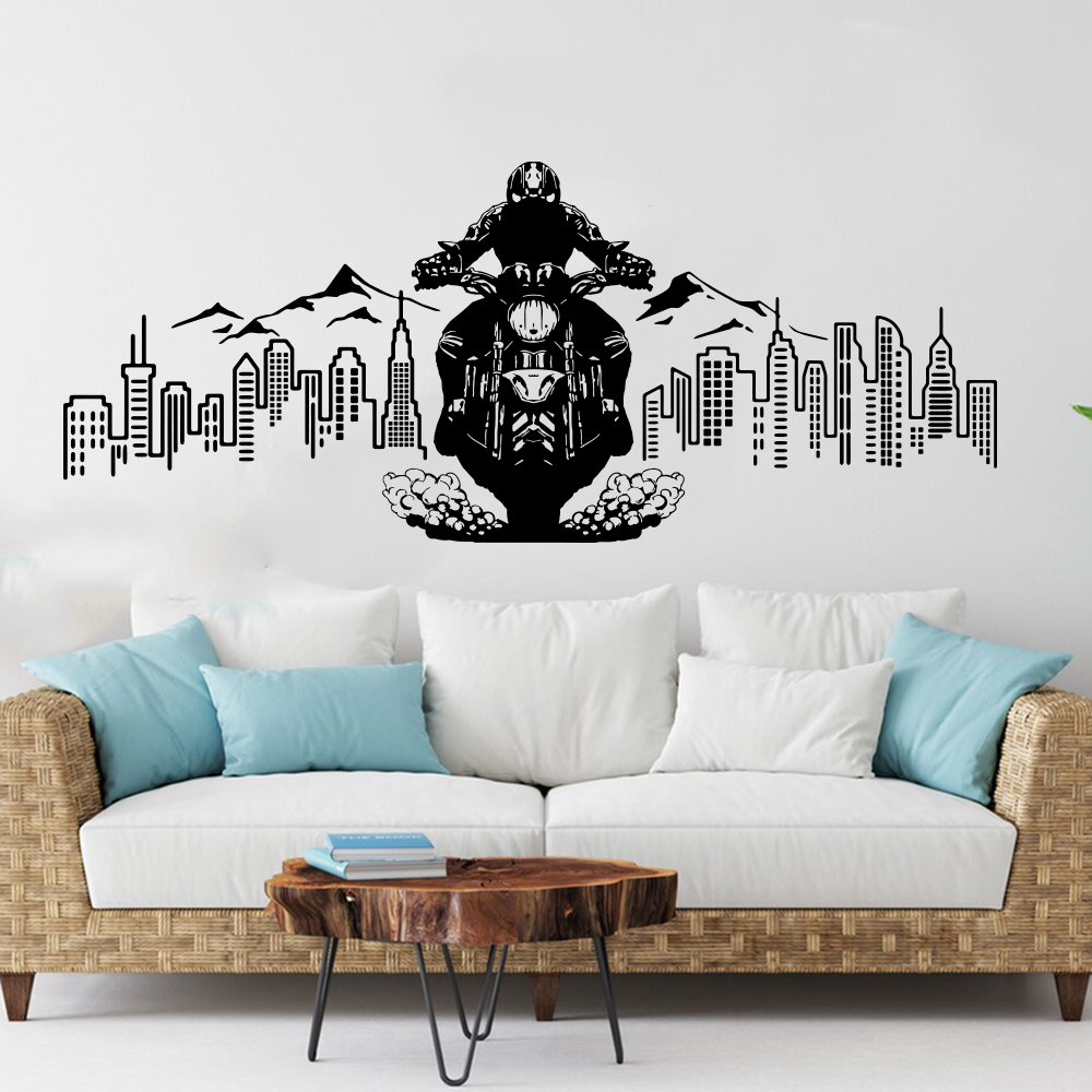 City Skyline Motorcycle Advent - Baby Nursery Decals recension och pris