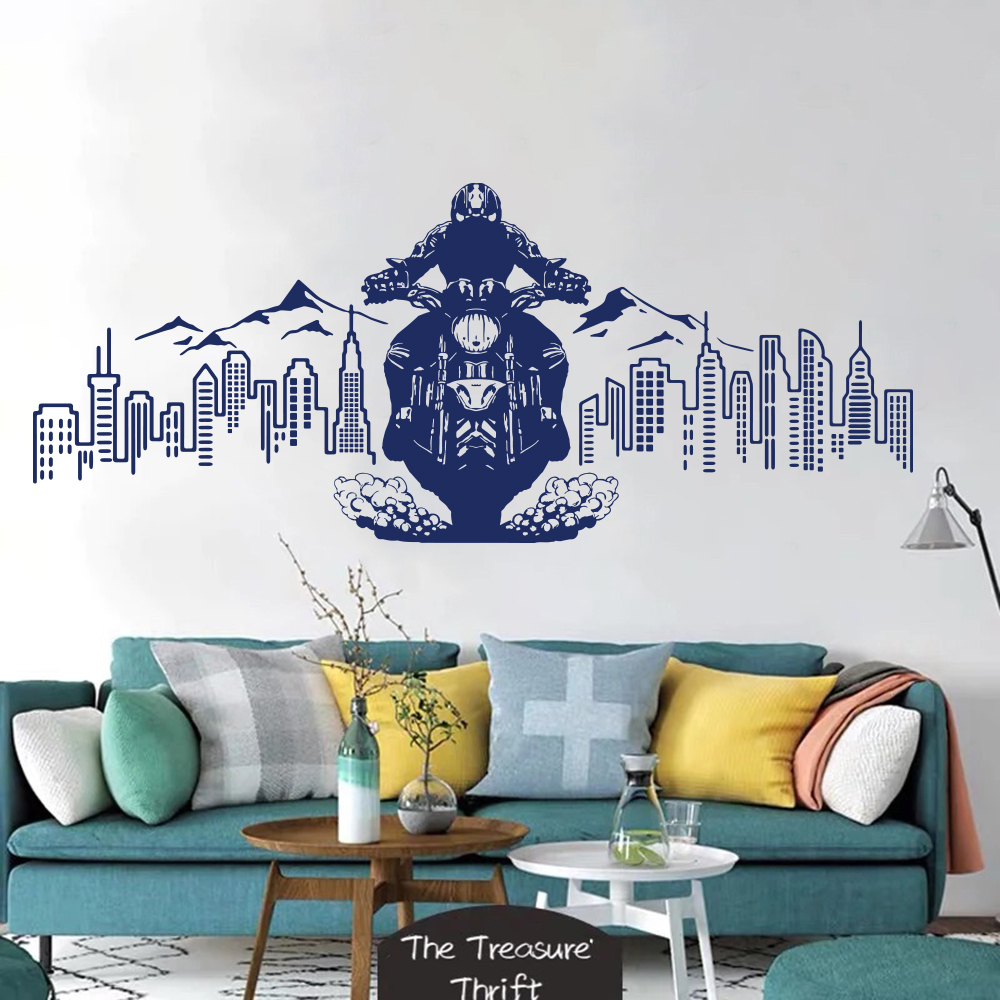City Skyline Motorcycle Advent - Baby Nursery Decals recension och pris