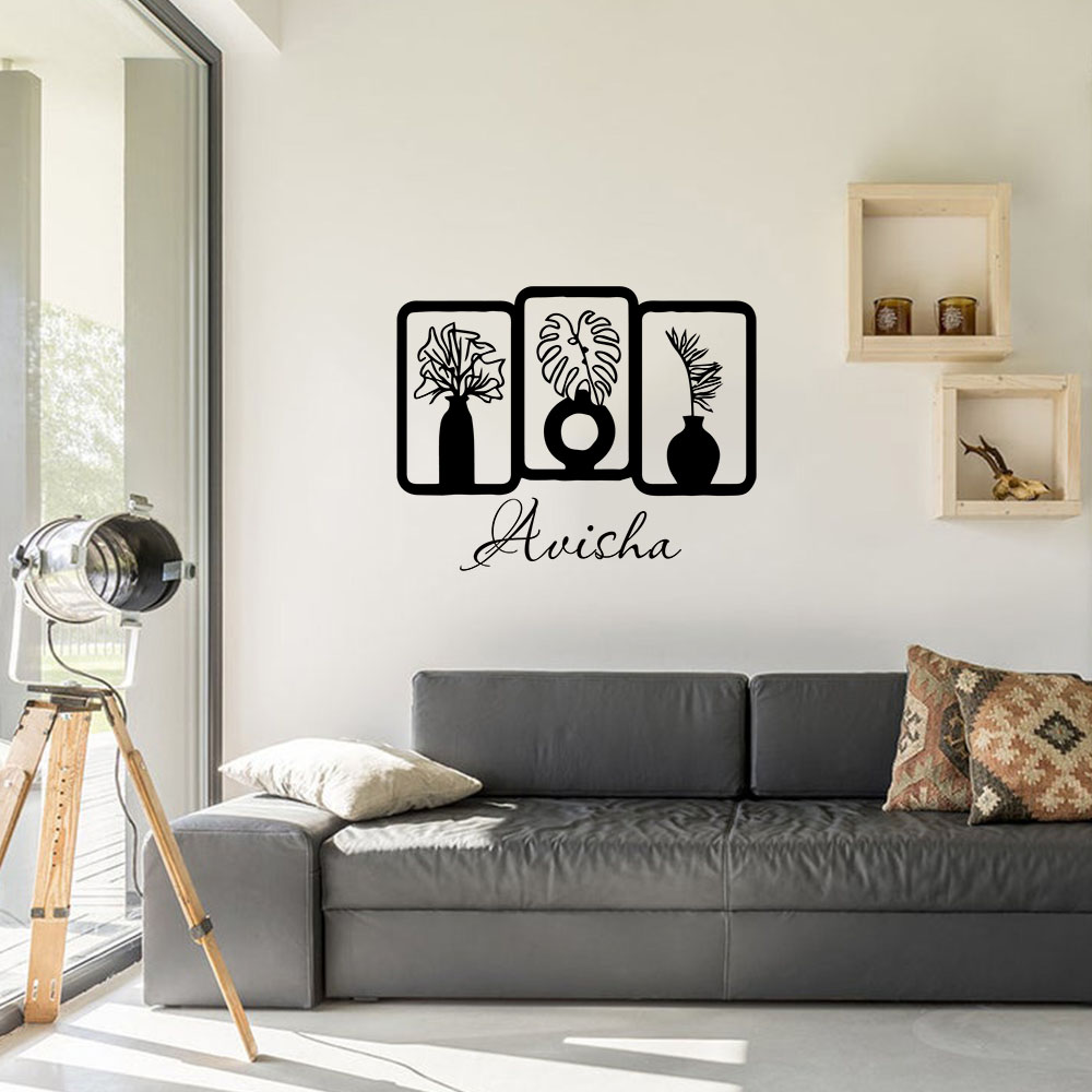 1PC Cute Vase Customizable Tex - Wall Decal Nursery recension och pris