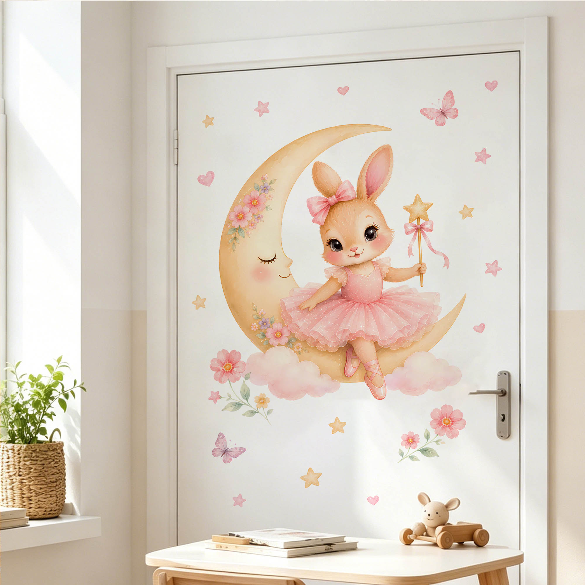 Watercolor Ballerina Bunny Moo - Baby Nursery Hanging Decor recension och pris