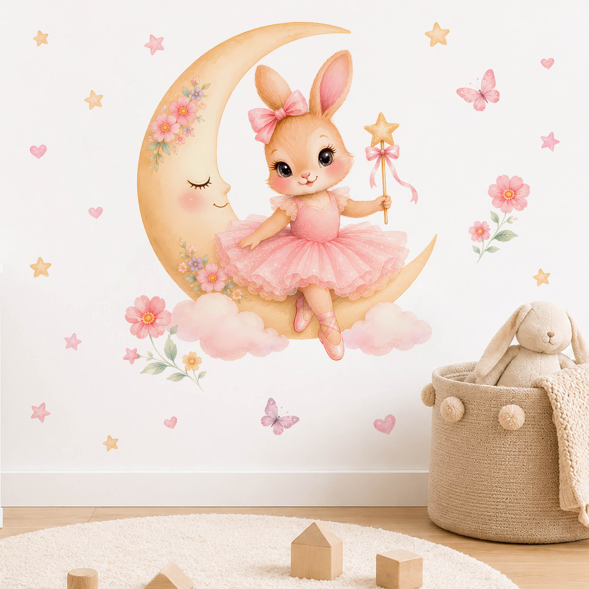 Watercolor Ballerina Bunny Moo - Baby Nursery Hanging Decor recension och pris