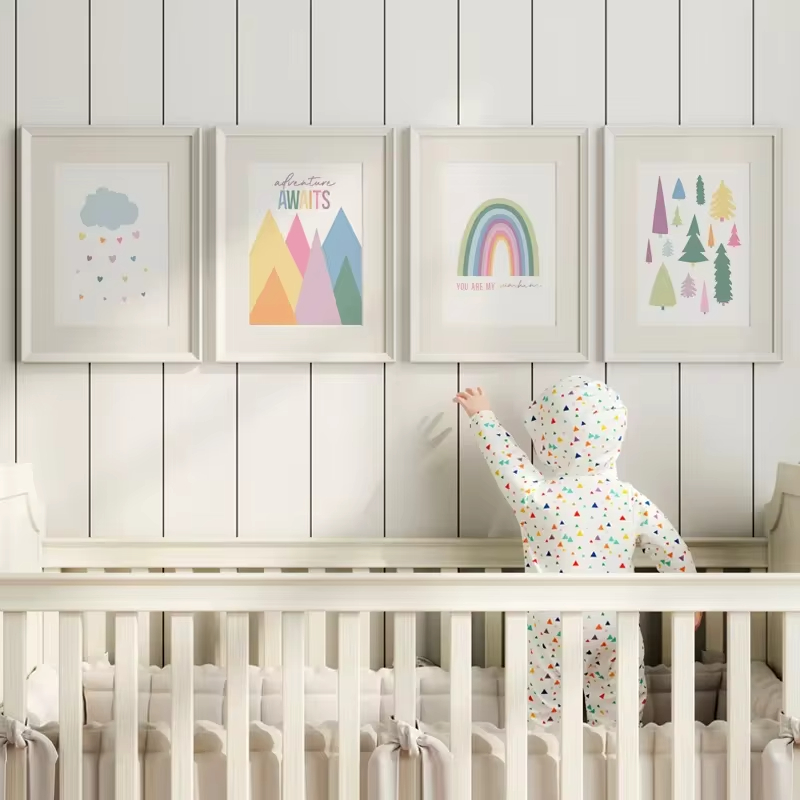 Boho ABC Rainbow Sun Clouds Ad - Baby Nursery Mirror recension och pris