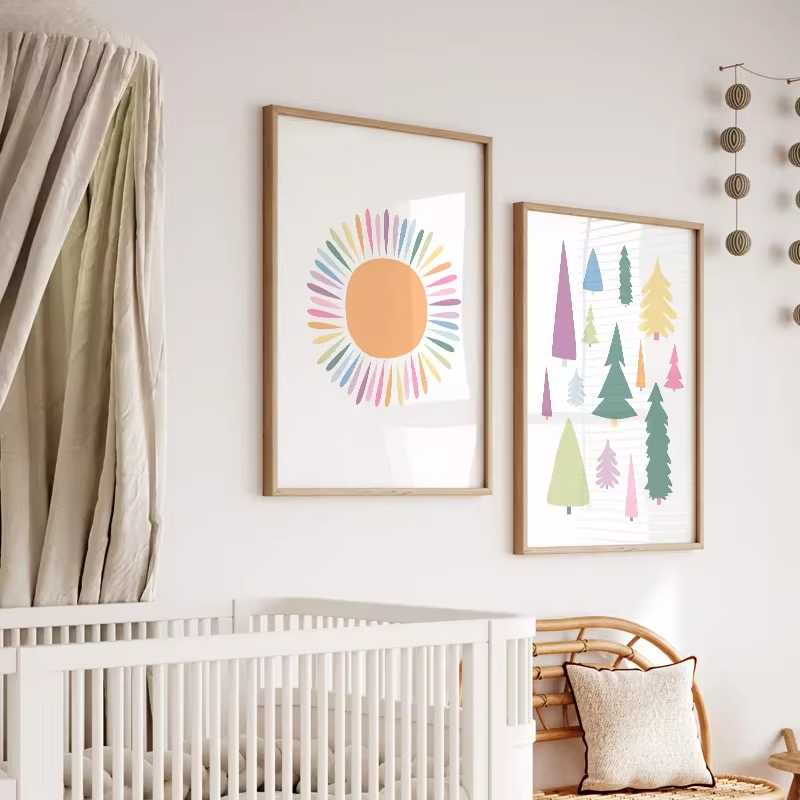 Boho ABC Rainbow Sun Clouds Ad - Baby Nursery Mirror recension och pris