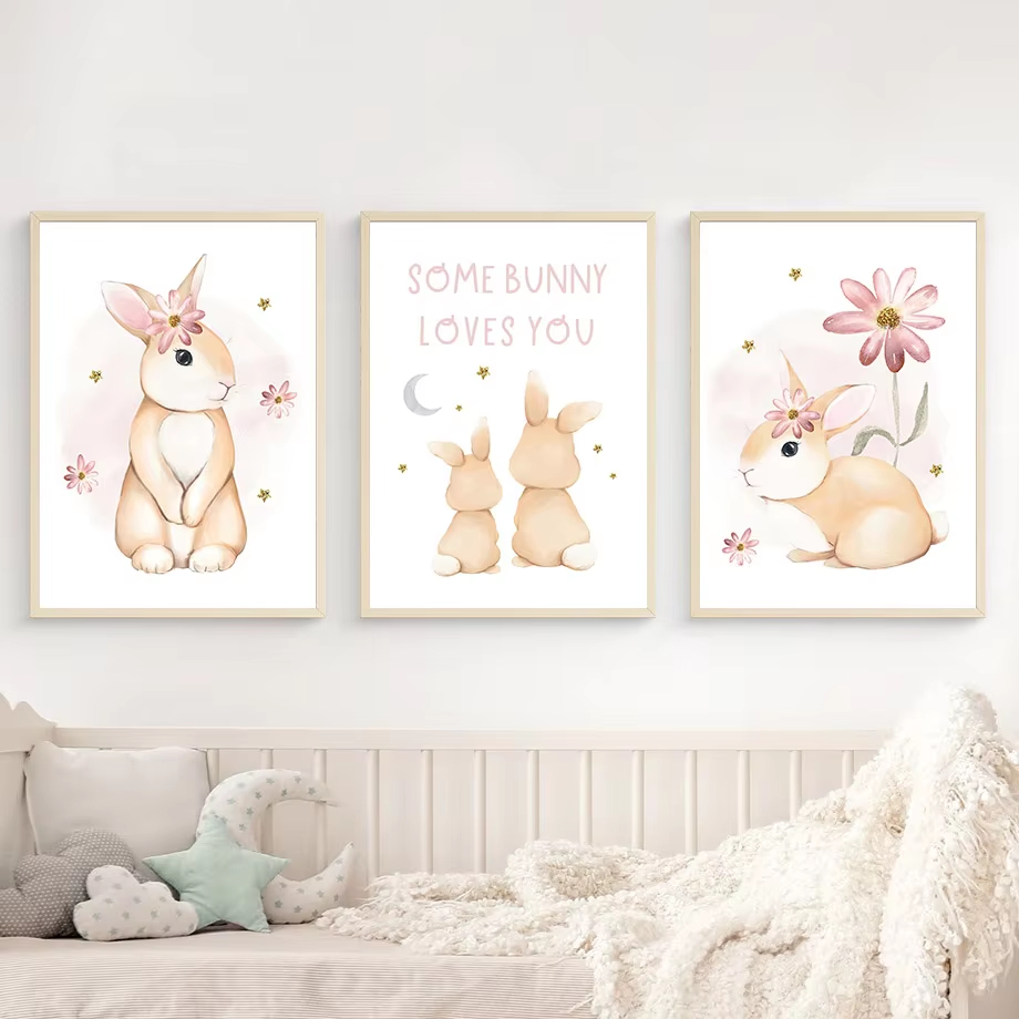 Cute Watercolor Rabbit Rainbow - Baby Nursery Mirror recension och pris