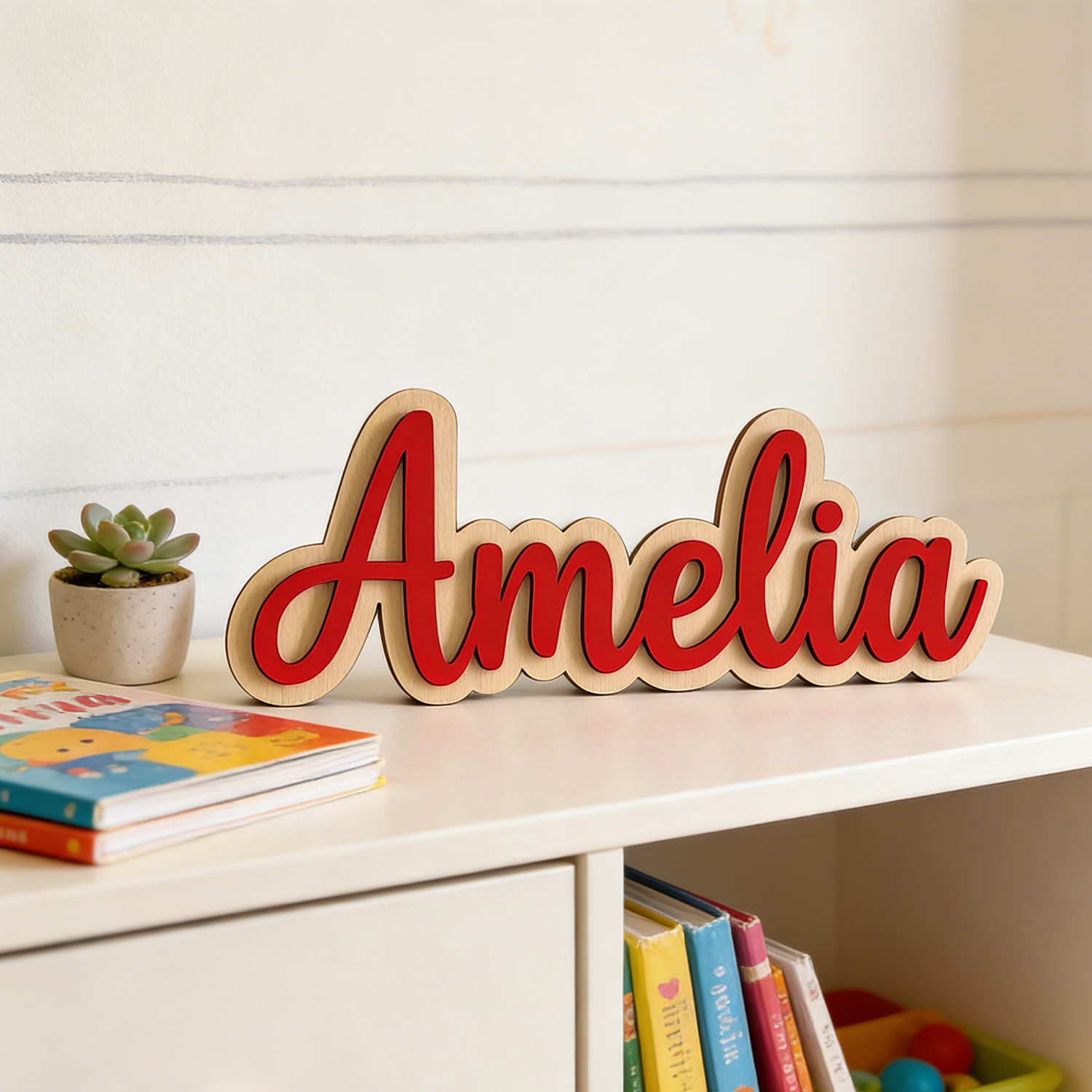 1pc Customized Double-layer Wo - Baby Nursery Ornaments recension och pris