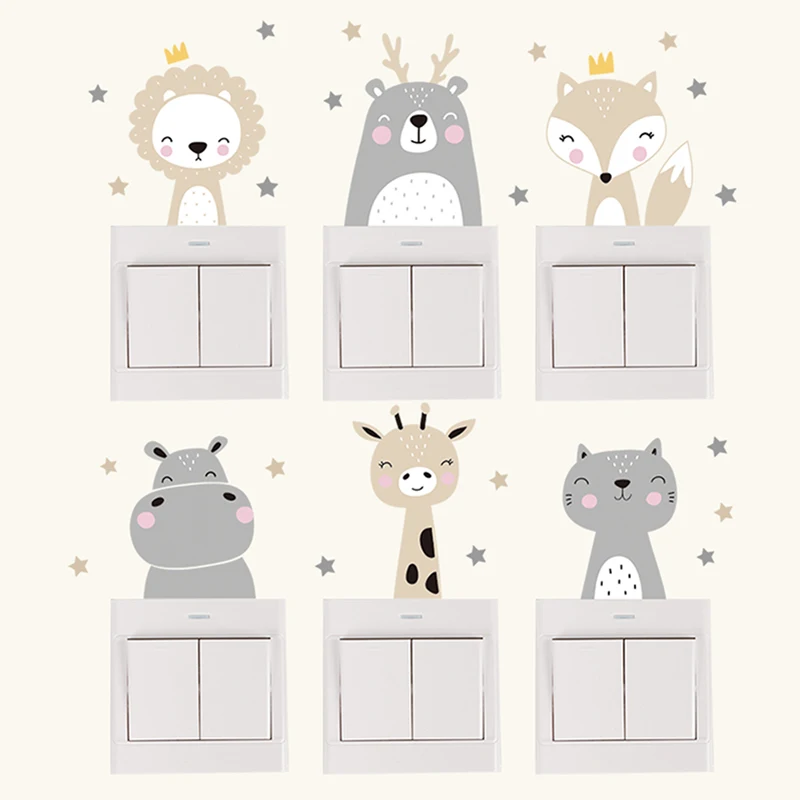6 pcs boho-style cheerful anim - Wall Decal Nursery recension och pris