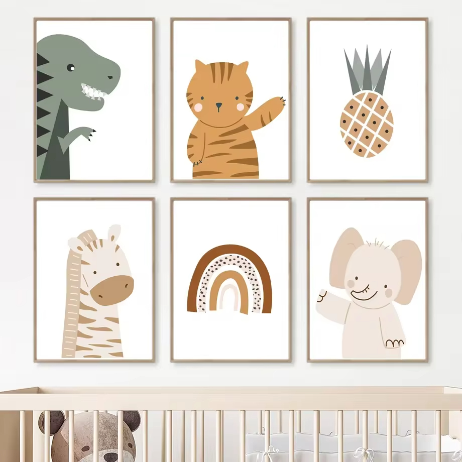 Rainbow Sun Lion Dinosaur Alph - Baby Nursery Mirror recension och pris