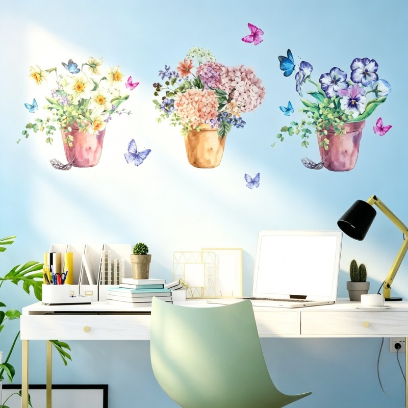 Pastel Hydrangea Pansy Wall De - Wall Decal Nursery recension och pris