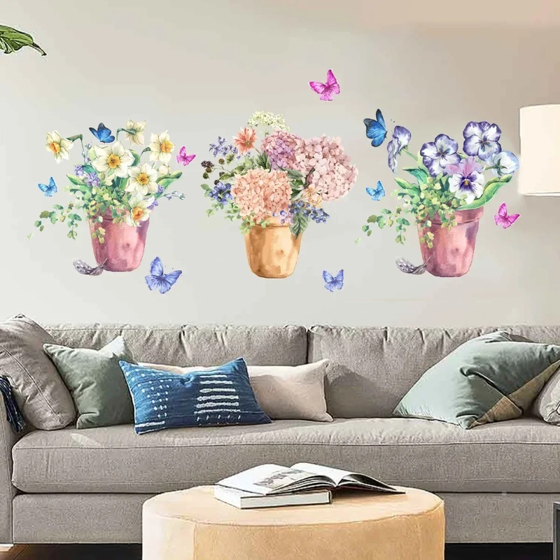 Pastel Hydrangea Pansy Wall De - Wall Decal Nursery recension och pris