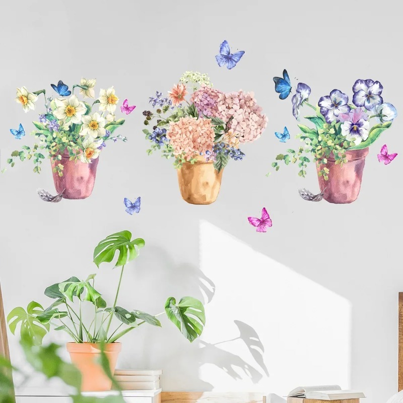 Pastel Hydrangea Pansy Wall De - Wall Decal Nursery recension och pris