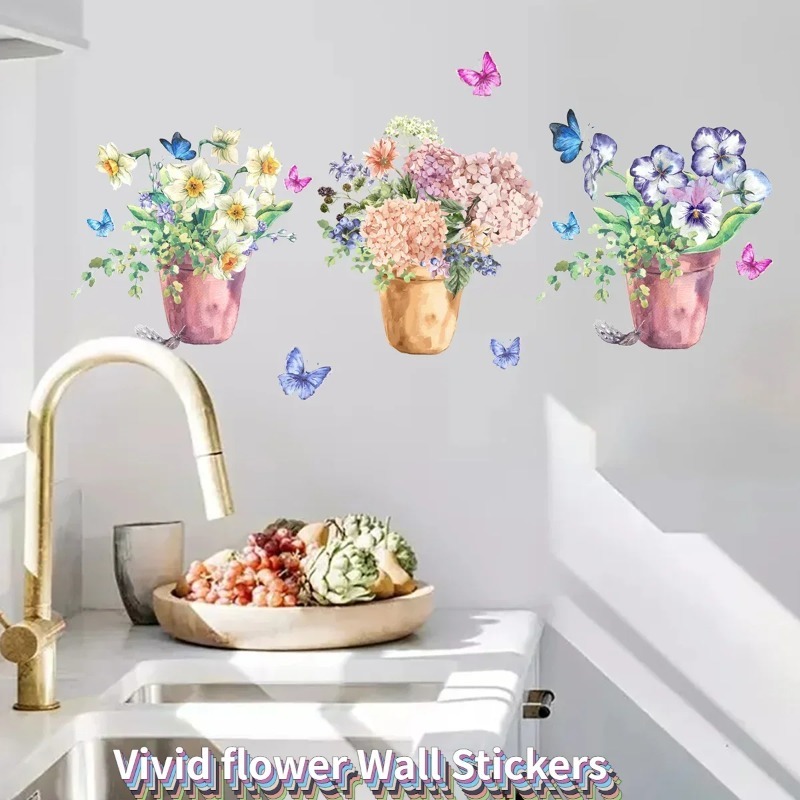 Pastel Hydrangea Pansy Wall De - Wall Decal Nursery recension och pris