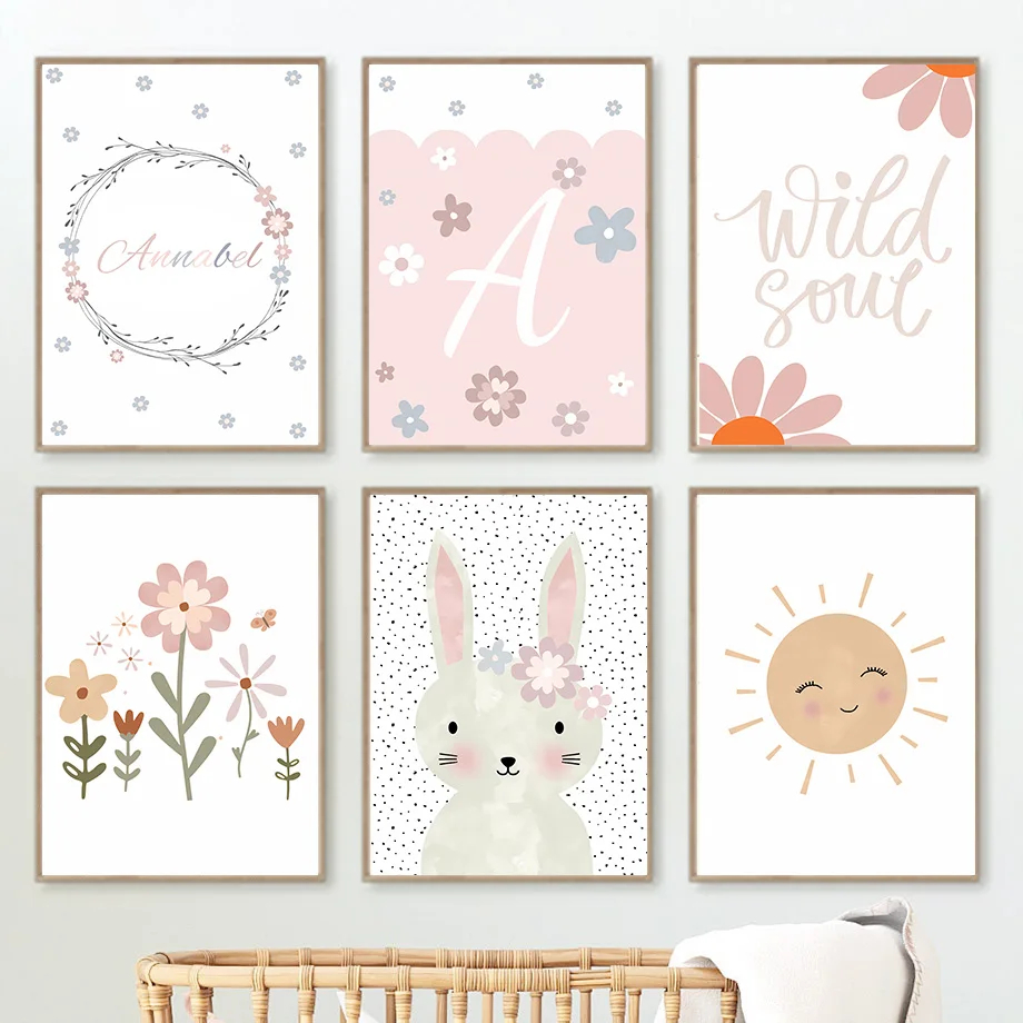 Boho Rabbit Flower Sun Rainbow - Baby Nursery Mirror recension och pris