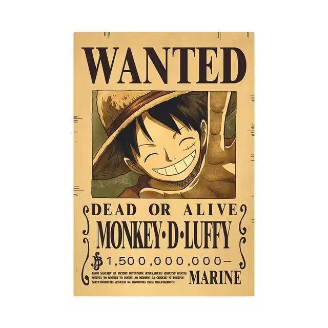 Anime One Piece Bounty Wanted  - Wall Decal Nursery recension och pris