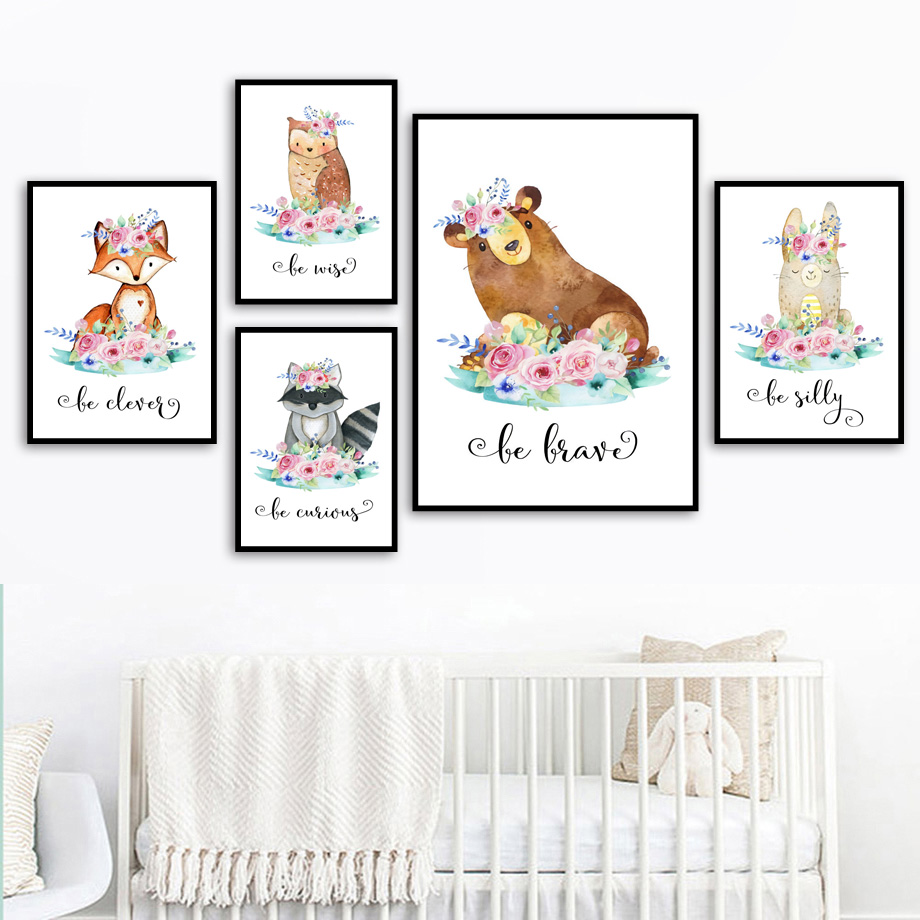 Cartoon Fox Deer Rabbit Baby A - Baby Nursery Mirror recension och pris