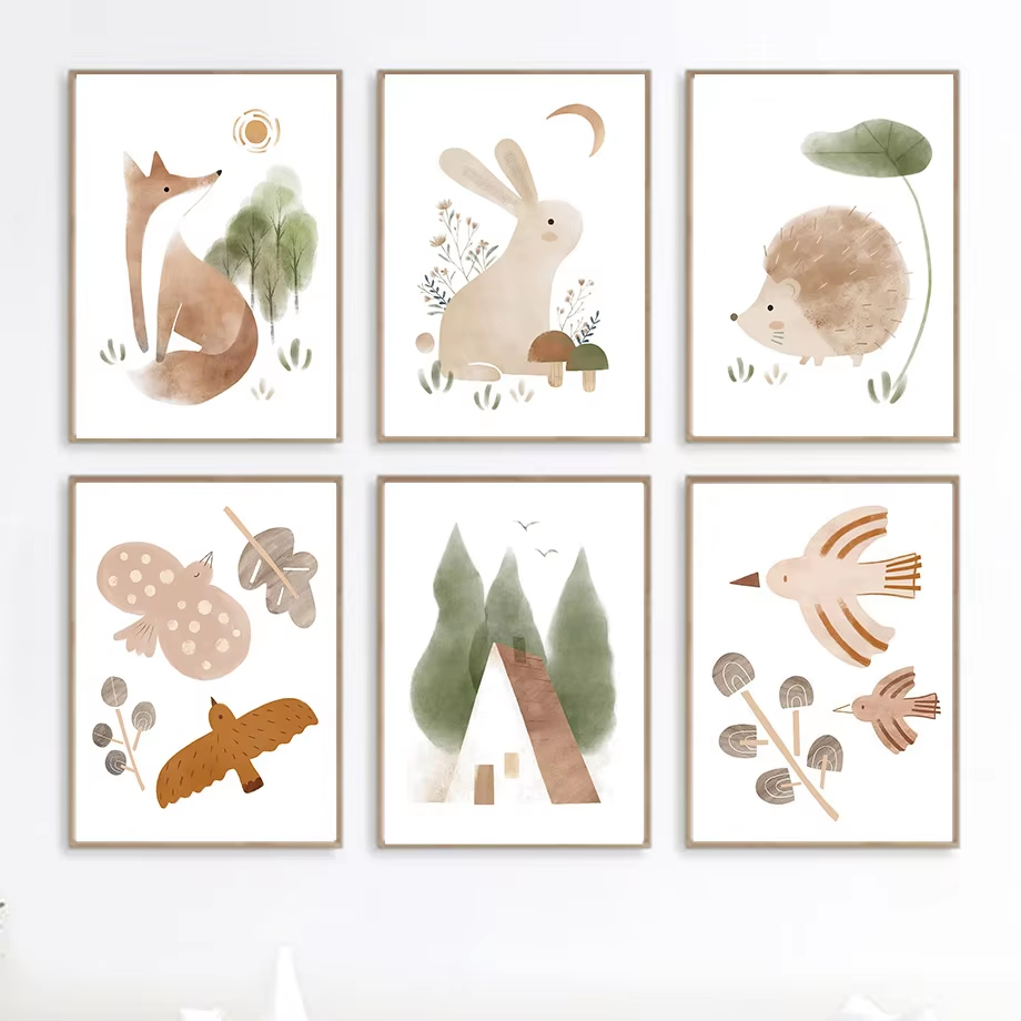 Boho Rabbit Fox Hedgehog Bird  - Baby Nursery Mirror recension och pris