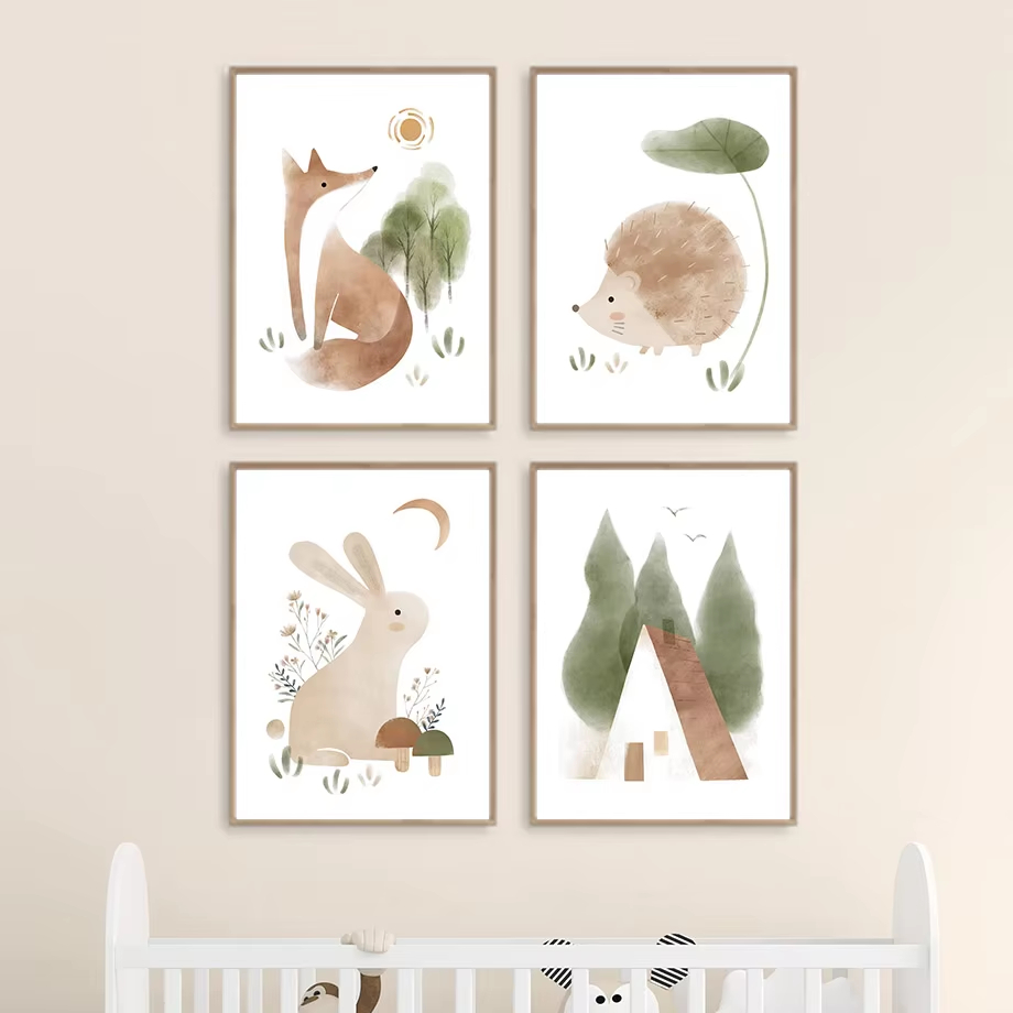 Boho Rabbit Fox Hedgehog Bird  - Baby Nursery Mirror recension och pris