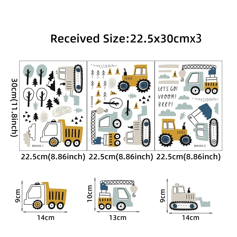 Hand Drawn Cute Cars Cargo Tru - Wall Decal Nursery recension och pris