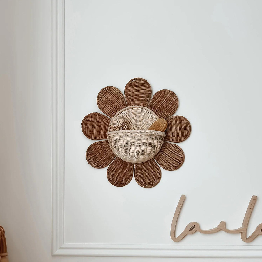 Nordic Sun Flower Hand-woven R - Baby Nursery Basket recension och pris