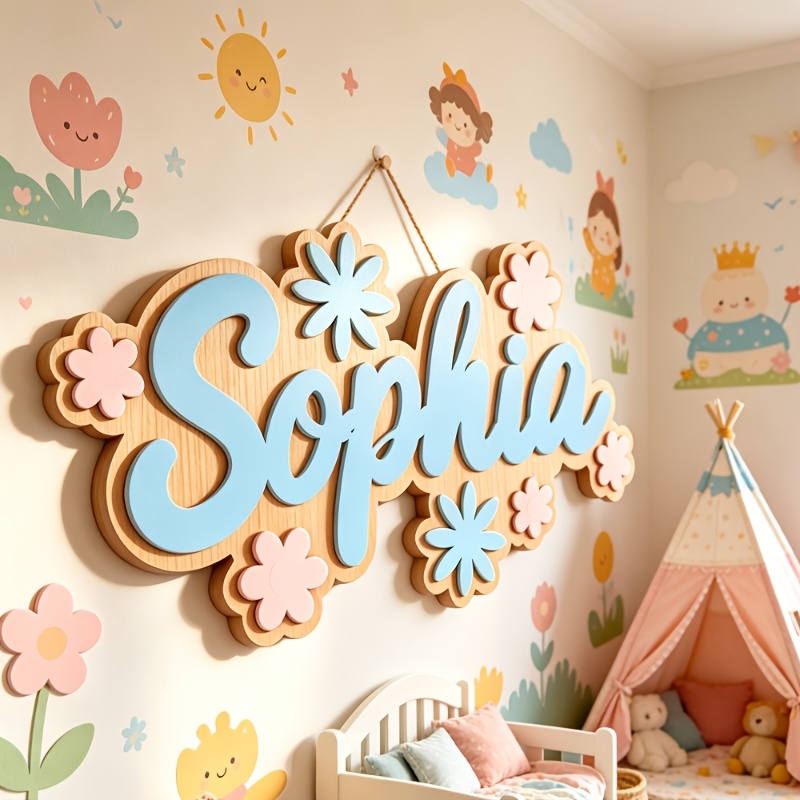 Personalized Floral Themed Nam - Baby Nursery Hanging Decor recension och pris