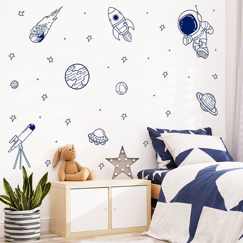 Cartoon Universe Astronaut Pla - Baby Nursery Decals recension och pris