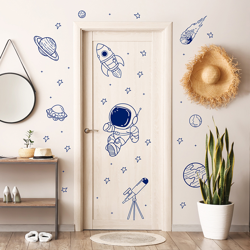Cartoon Universe Astronaut Pla - Baby Nursery Decals recension och pris