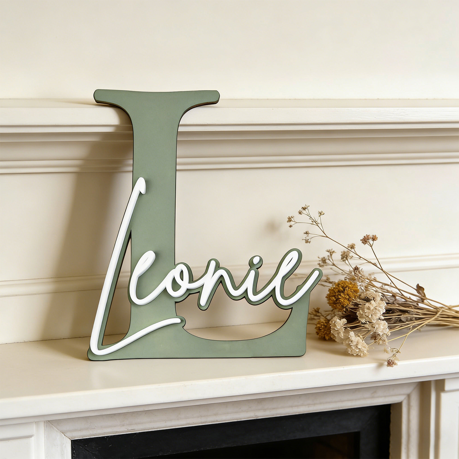 1pc Double-layer Wooden Name D - Baby Nursery Ornaments recension och pris