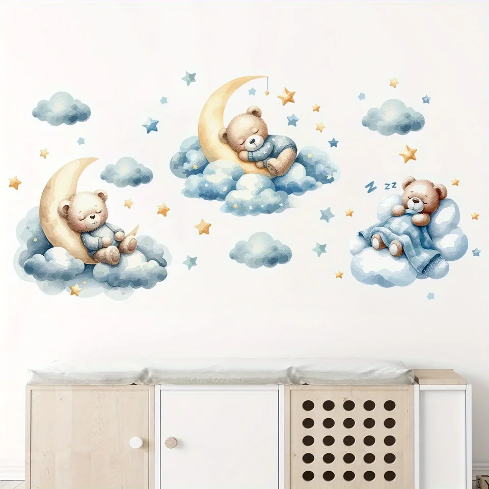 1 Piece Cute Teddy Bear Illust - Wall Decal Nursery recension och pris