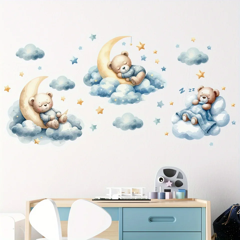 1 Piece Cute Teddy Bear Illust - Wall Decal Nursery recension och pris