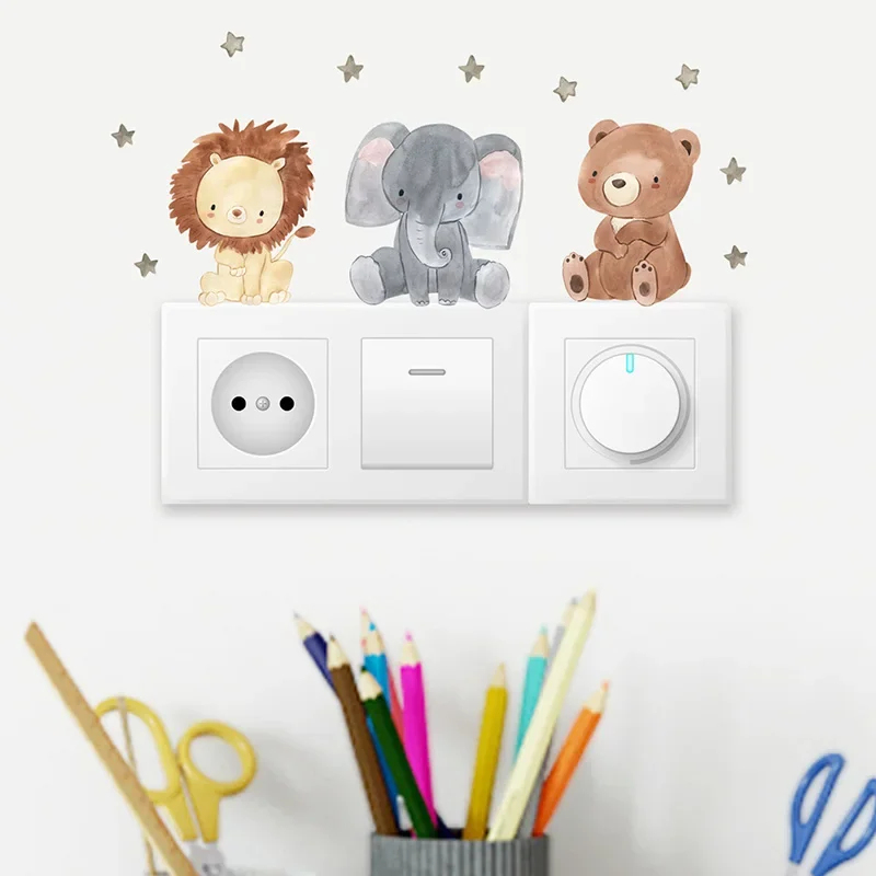 1/2/4/6set Cartoon Animals Wal - Wall Decal Nursery recension och pris