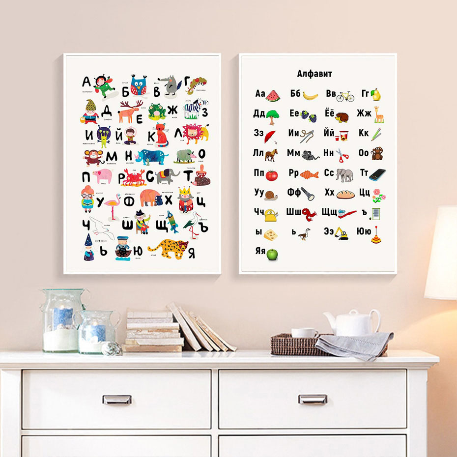 Russian ABC Alphabet Wall Art  - Baby Nursery Mirror recension och pris