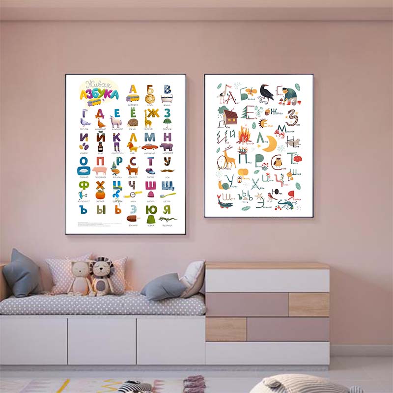 Russian ABC Alphabet Wall Art  - Baby Nursery Mirror recension och pris