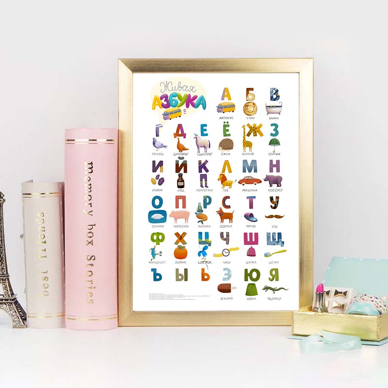 Russian ABC Alphabet Wall Art  - Baby Nursery Mirror recension och pris