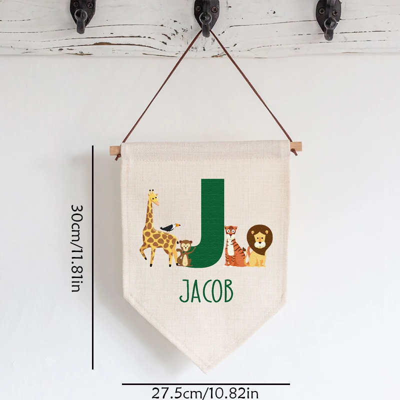 Personalised Name Jungle Anima - Baby Nursery Hanging Decor recension och pris