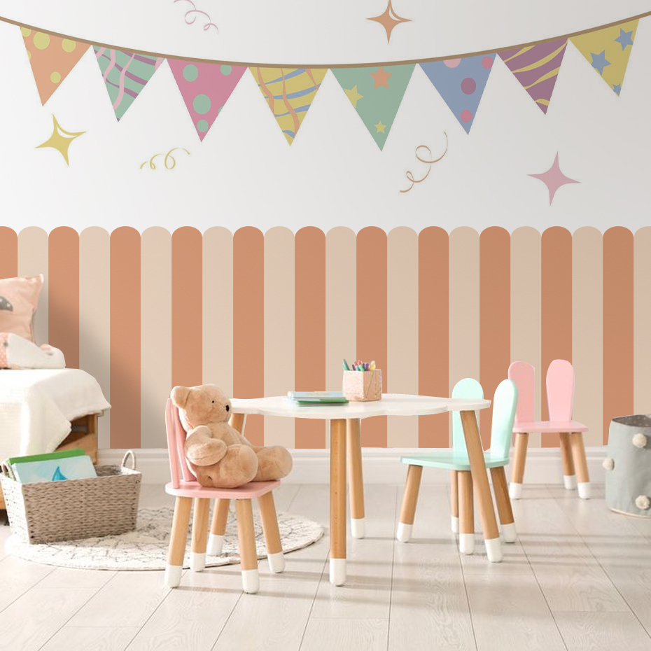 Multicolor Vertical Striped Ar - Wall Decal Nursery recension och pris