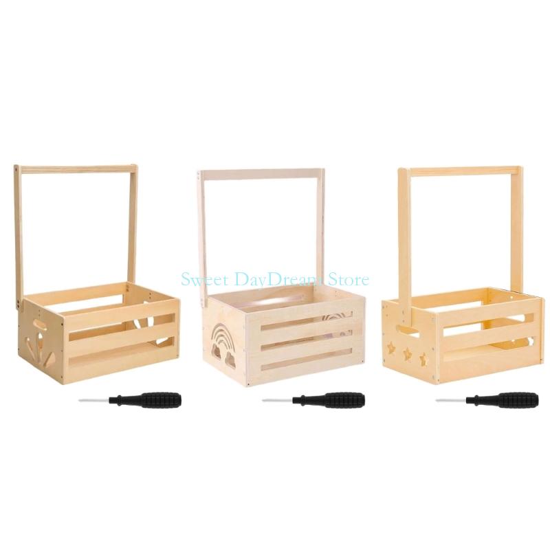 Y88C Wooden Baby Showers Gift  - Baby Nursery Basket recension och pris